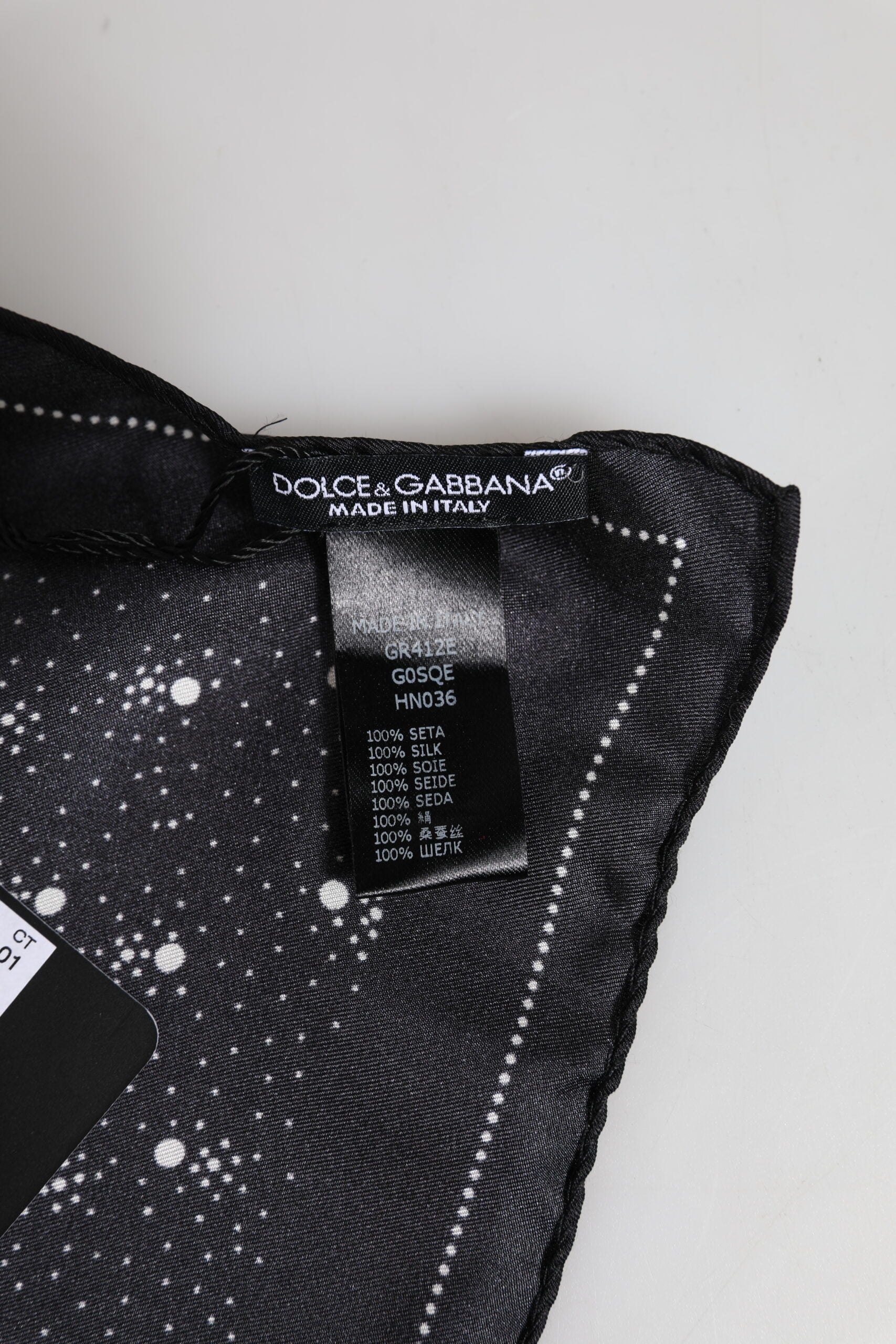 Black White Printed Square Men Foulard Scarf