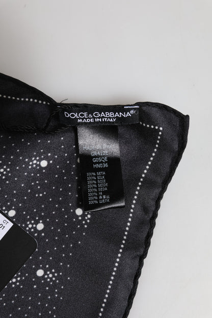 Black White Printed Square Men Foulard Scarf