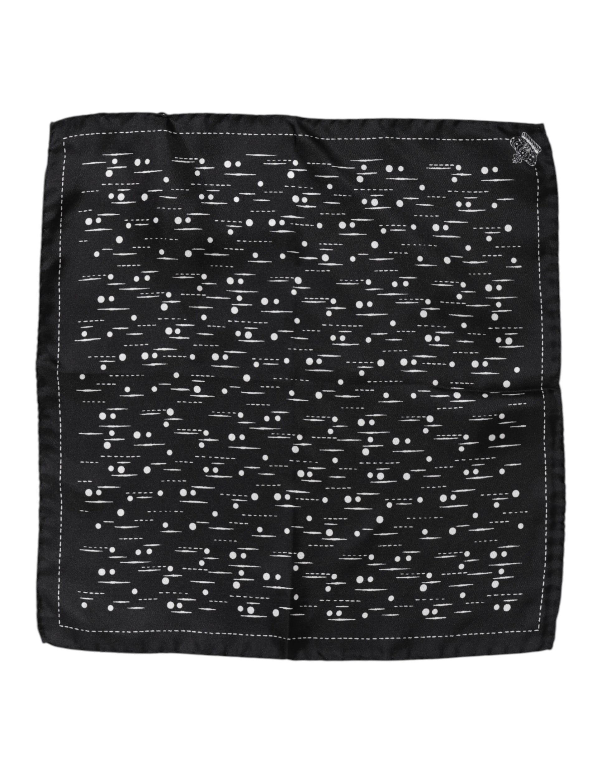 Black White Printed Square Men Foulard Scarf