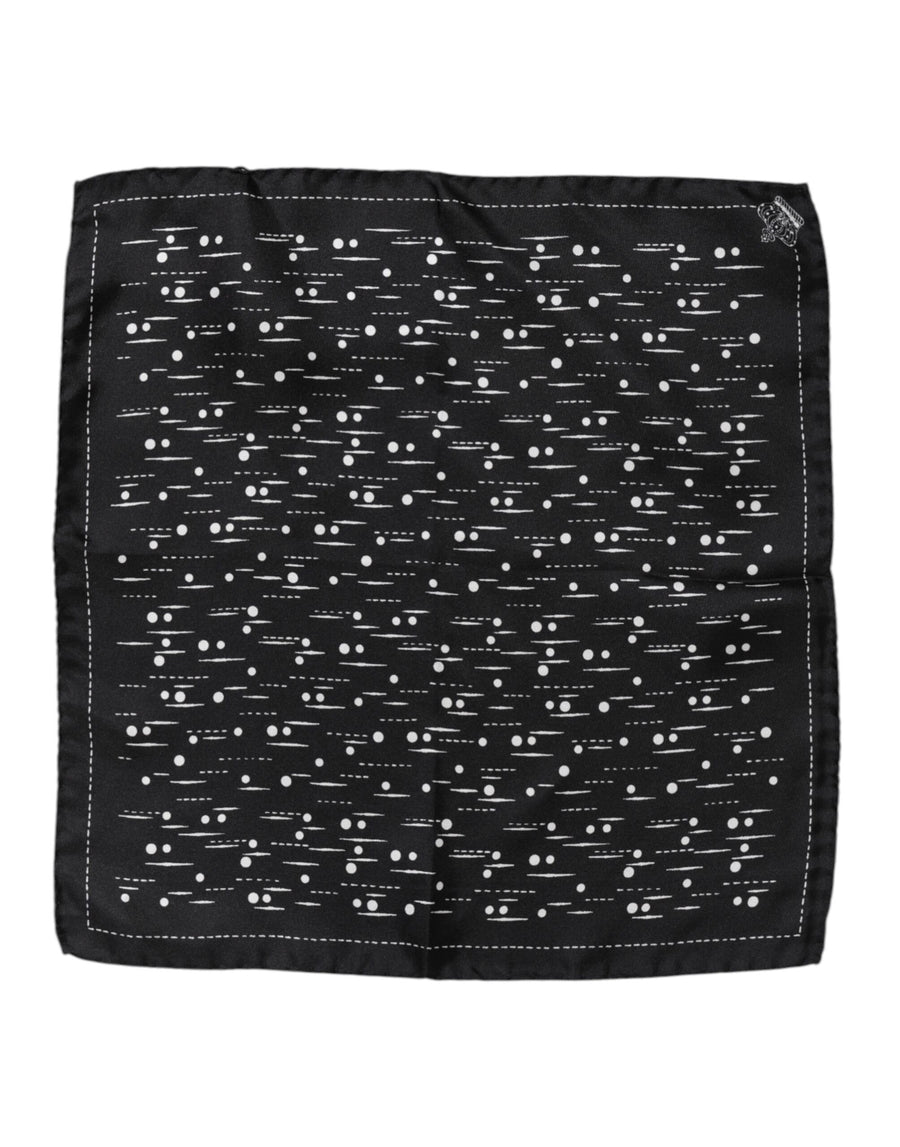 Black White Printed Square Men Foulard Scarf