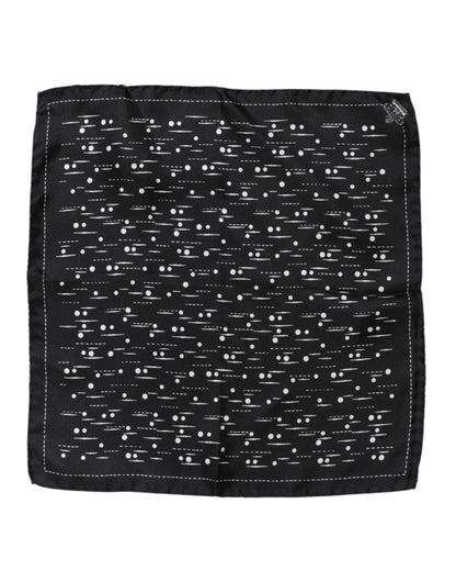 Black White Printed Square Men Foulard Scarf
