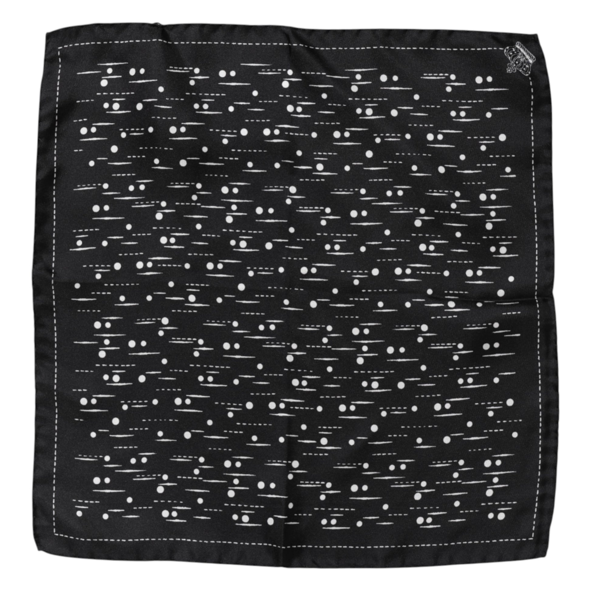 Black White Printed Square Men Foulard Scarf