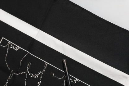 Black White Printed Square Foulard Scarf