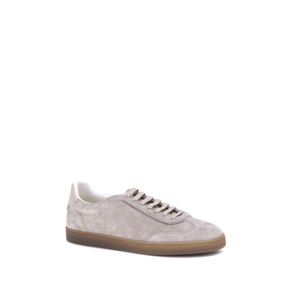 Beige Calf Leather Bos Taurus Low Top Sneakers