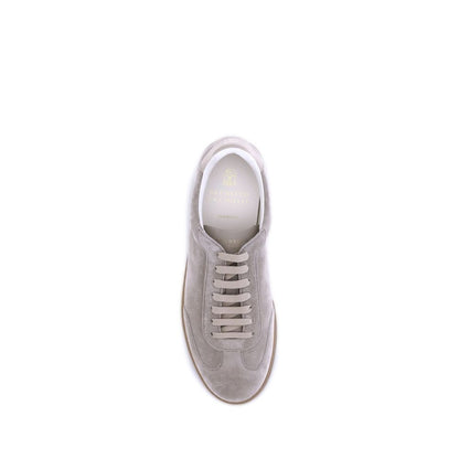 Beige Calf Leather Bos Taurus Low Top Sneakers