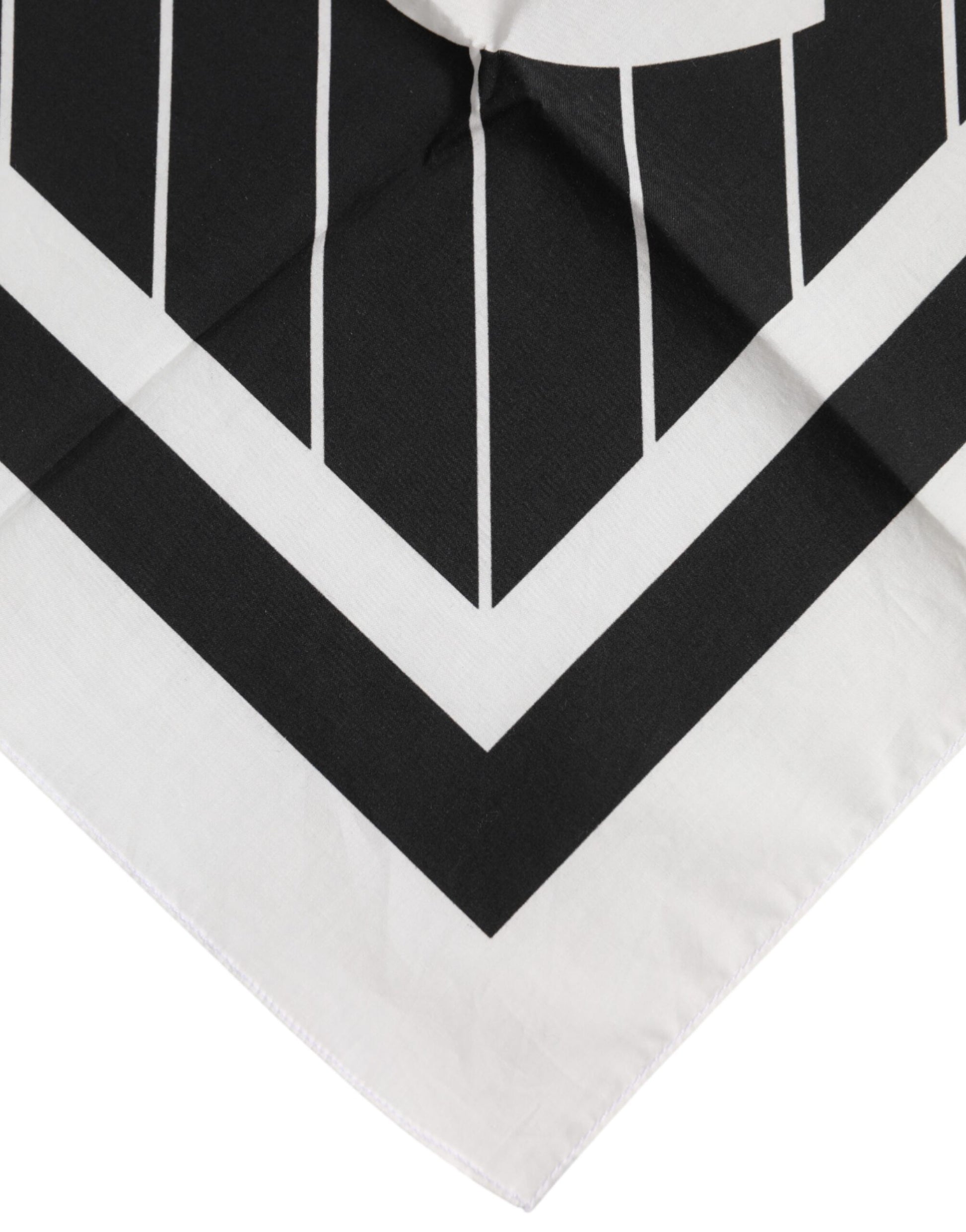 Black White DG Logo Square Men Foulard Scarf