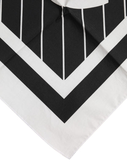 Black White DG Logo Square Men Foulard Scarf