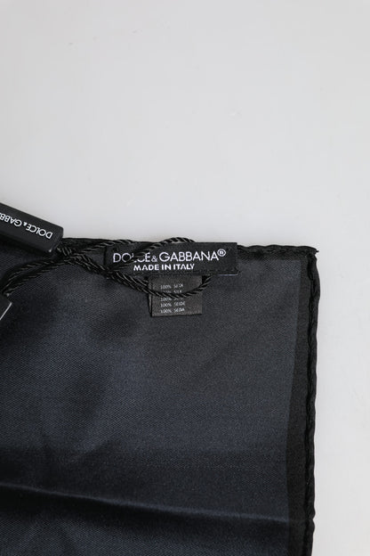 Blue DG Crown Silk Square Men Foulard Scarf