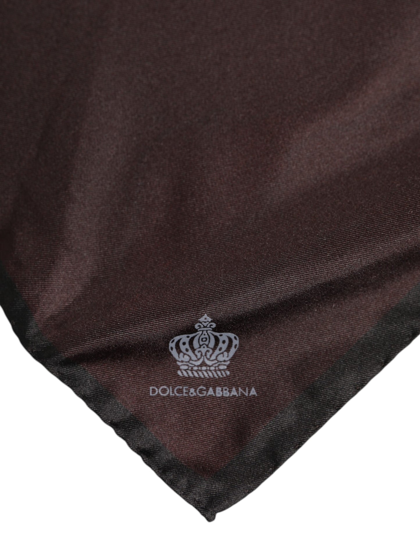 Brown DG Crown Silk Square Men Foulard Scarf