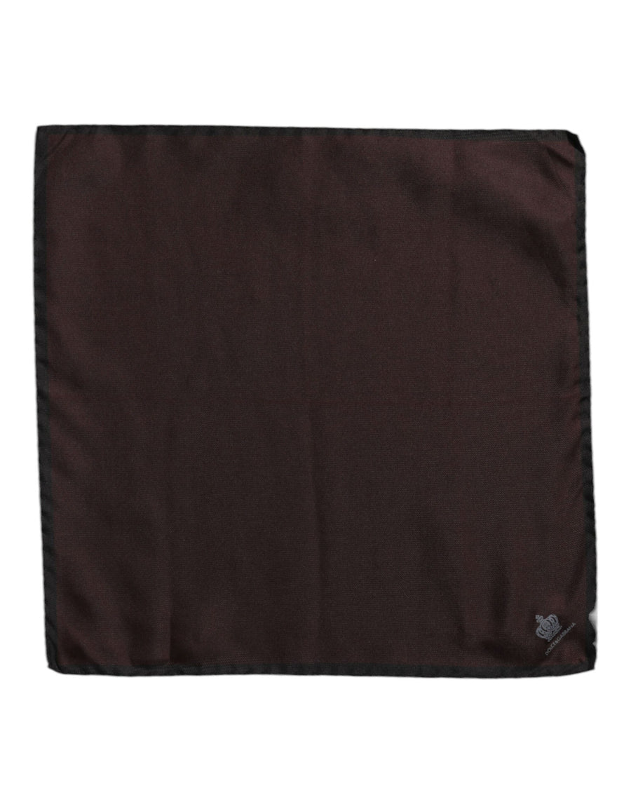 Brown DG Crown Silk Square Men Foulard Scarf
