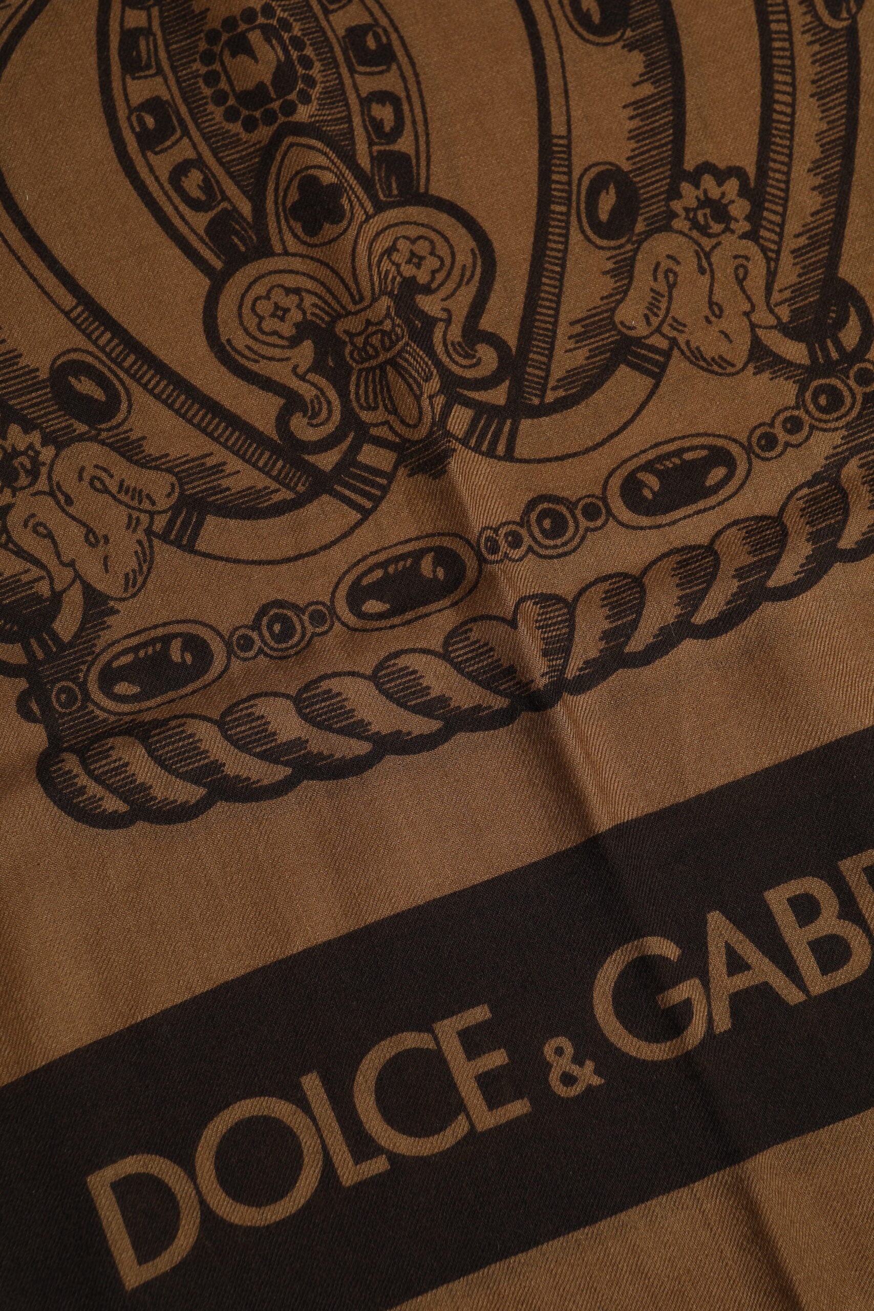 Brown DG Crown Neck Warmer Men Foulard Scarf