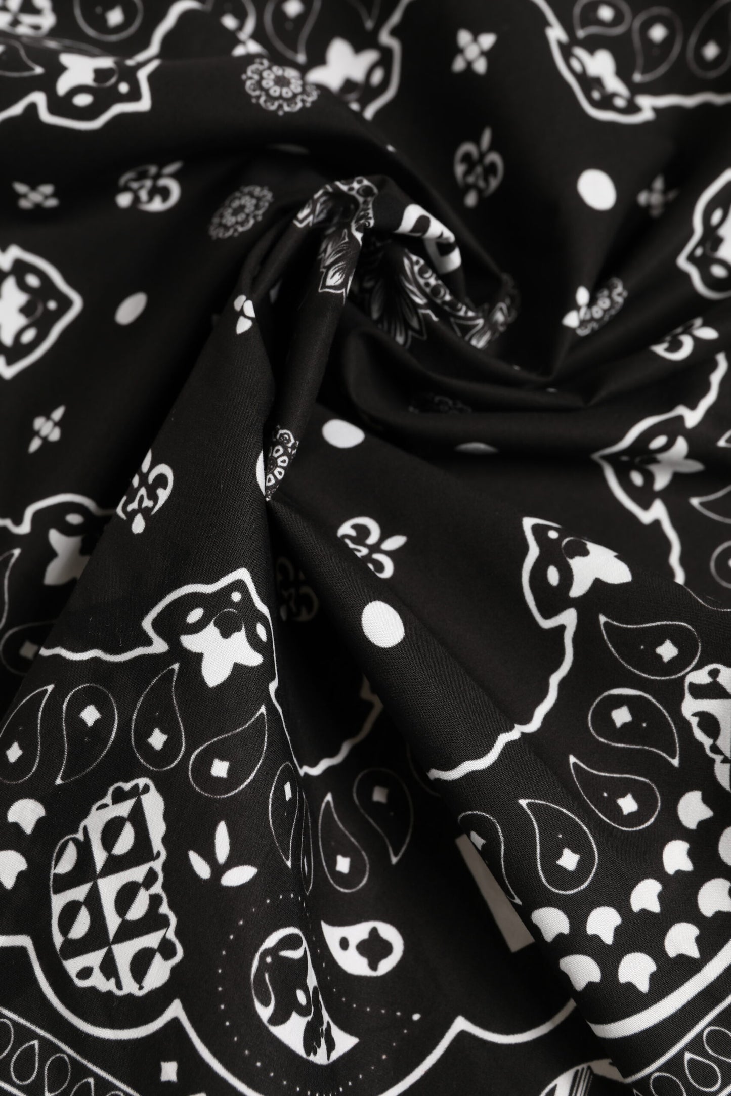 Black White Bandana Square Men Foulard Scarf