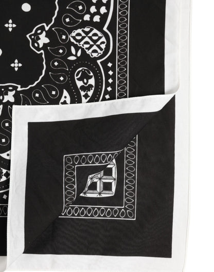 Black White Bandana Square Men Foulard Scarf