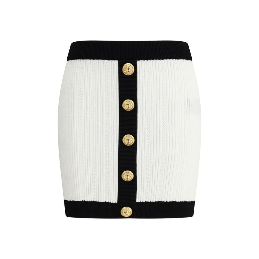 White Viscose Mini Skirt