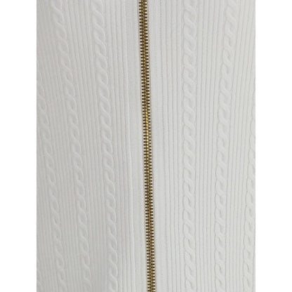 White Viscose Midi Skirt