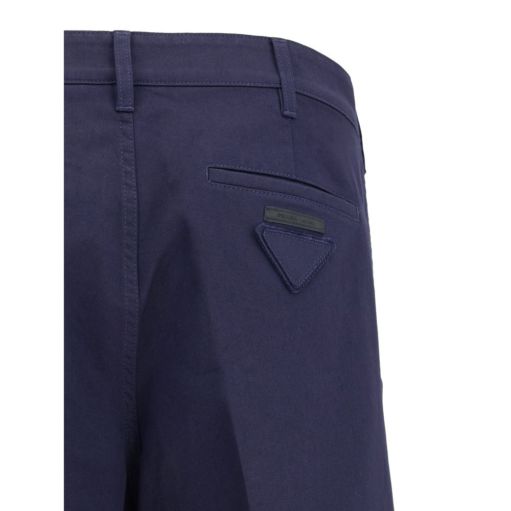 Blue Cotton Chino Pants