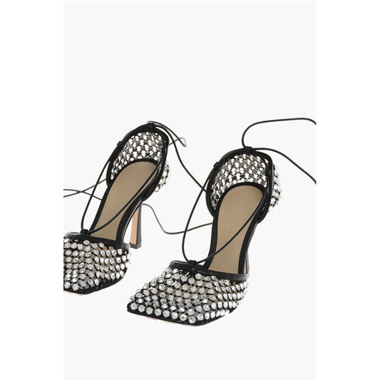 Rhinestoned WEB SPARKLE Mesh Pumps 10cm