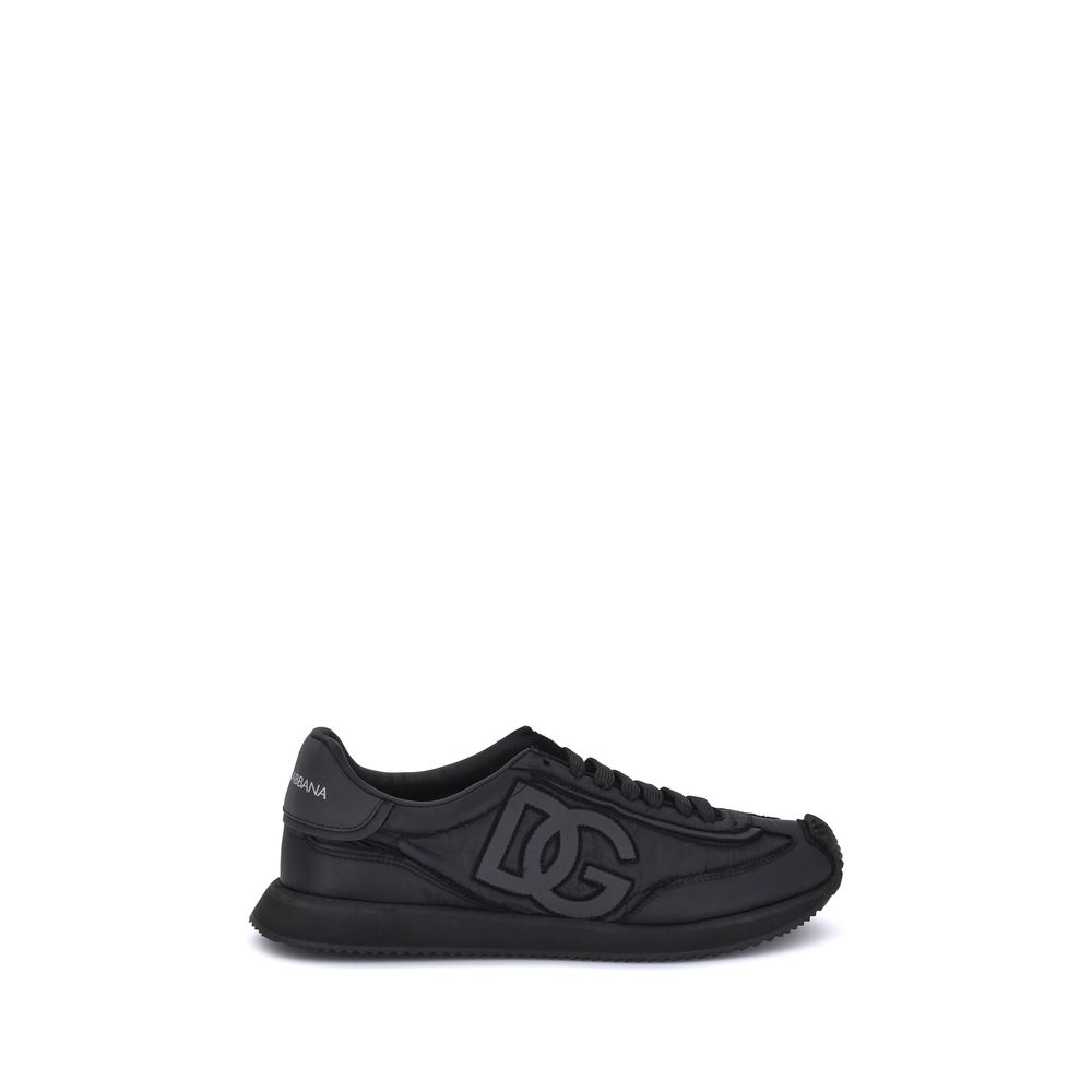 Black Fabric Low Top Sneakers