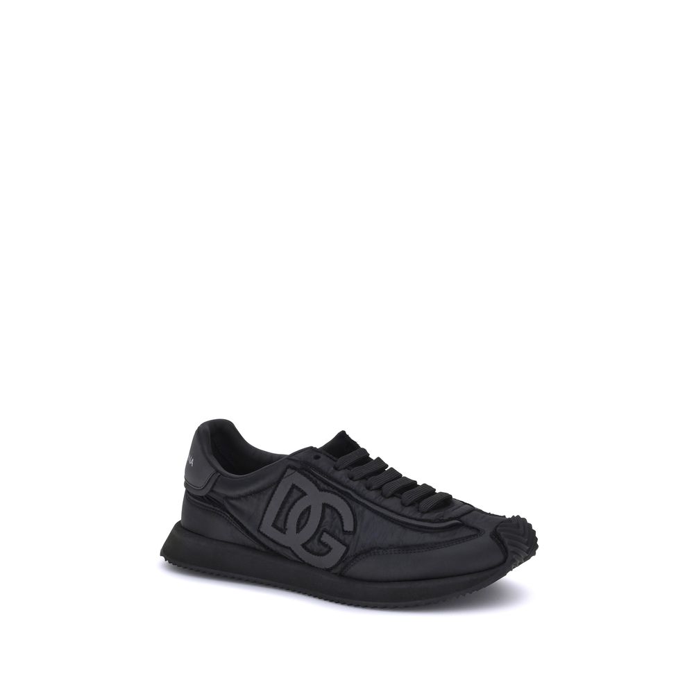 Black Fabric Low Top Sneakers
