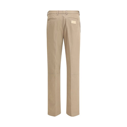 Brown Cotton Casual Pants