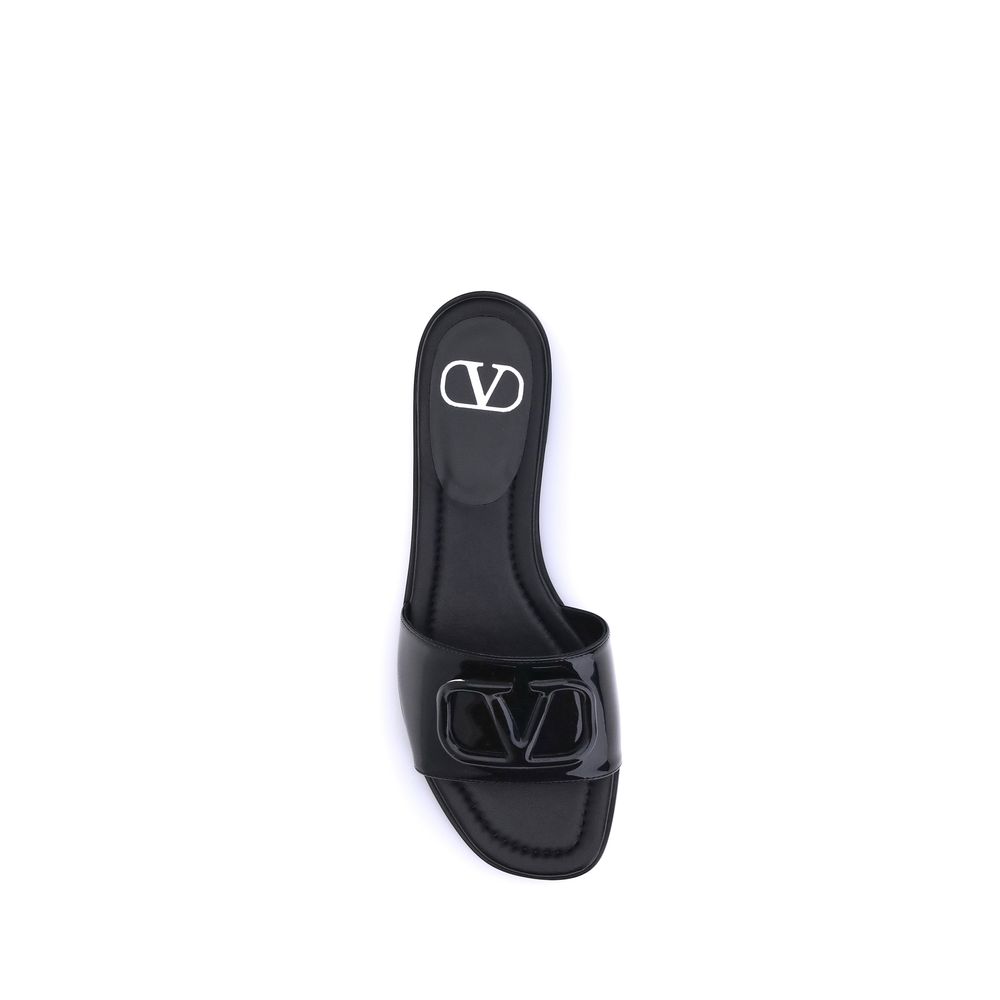 Black Calf Leather Bos Taurus Flat Sandals