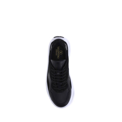 Black Calf Leather Bos Taurus Chunky Sneakers
