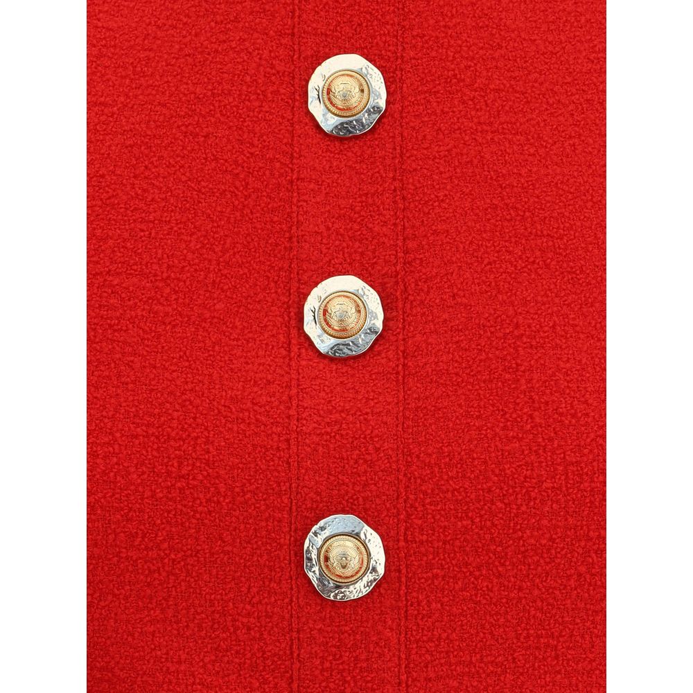 Red Fleece Wool Top