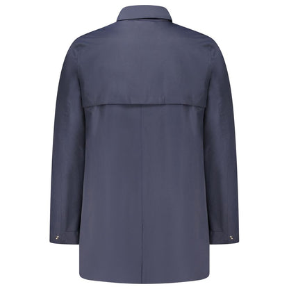 Blue Polyamide Men Jacket