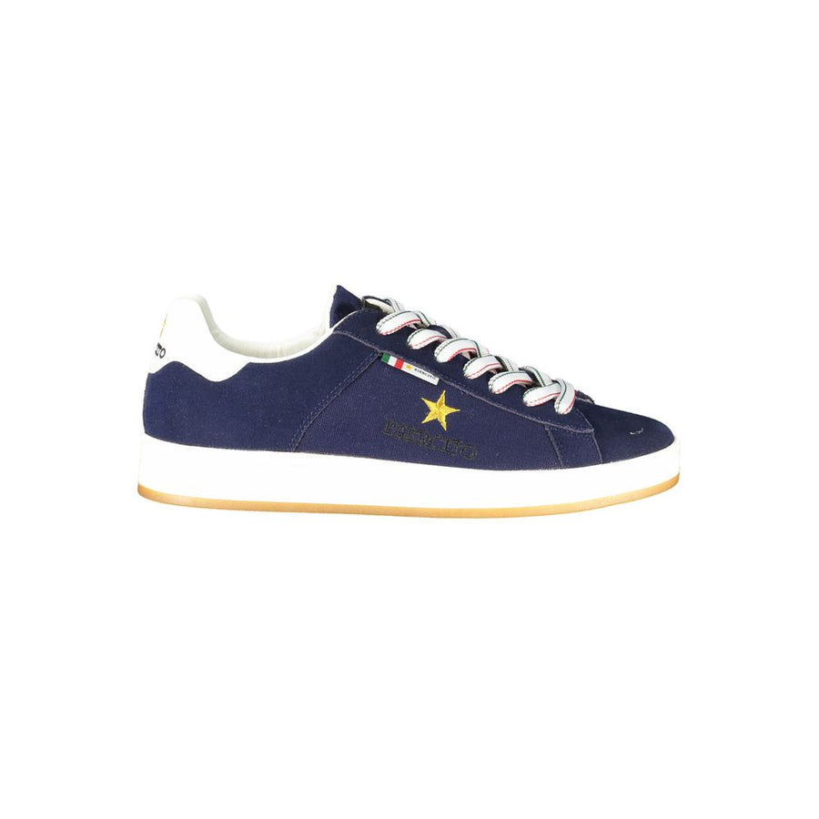 Blue Leather Men Sneaker