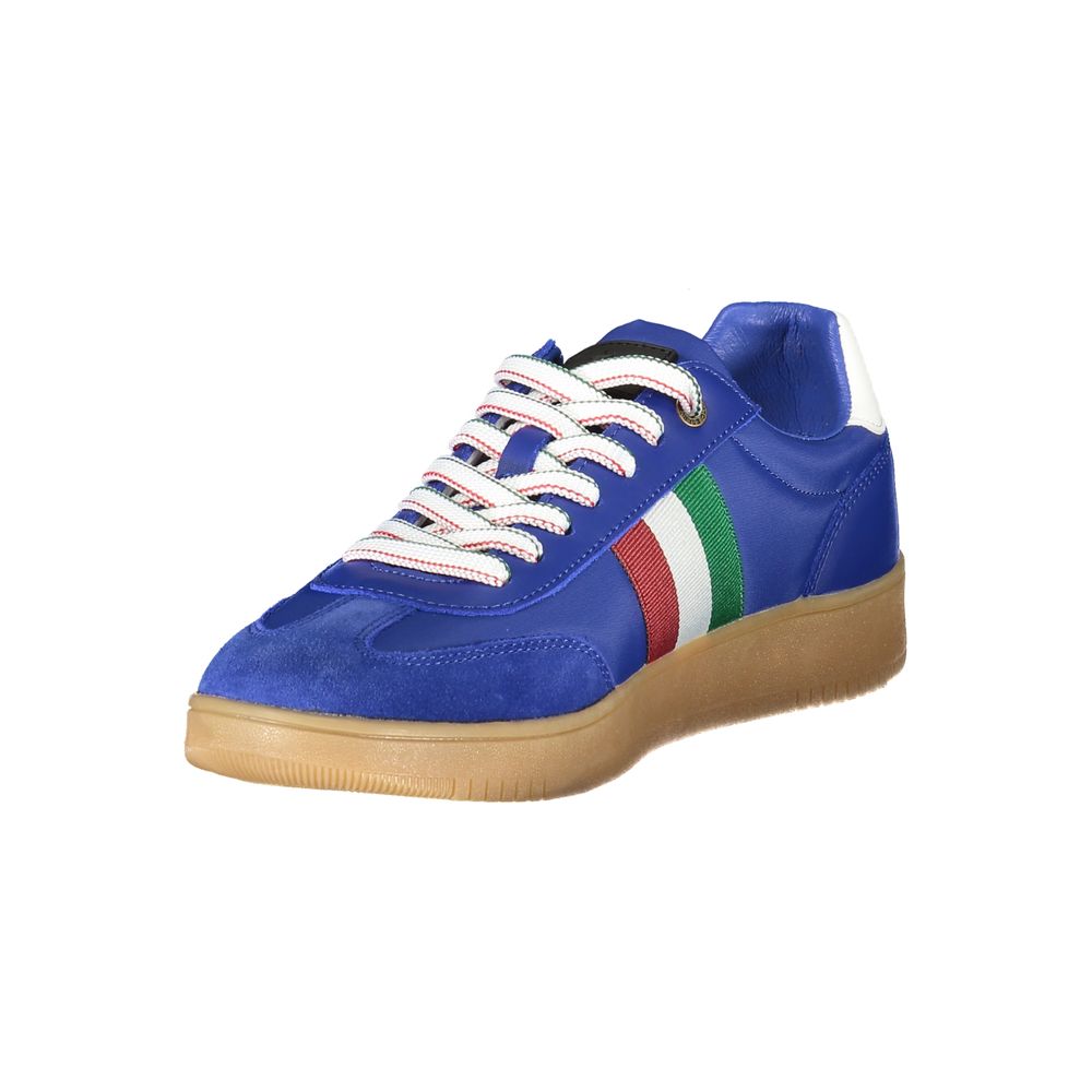 Blue Leather Men Sneaker