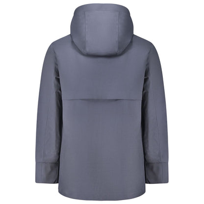 Blue Wool Men Trench Coat