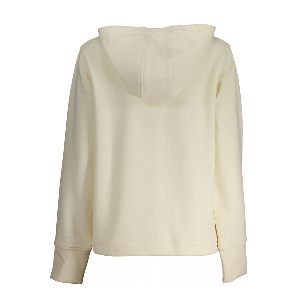 Beige Polyester Women Hoodie