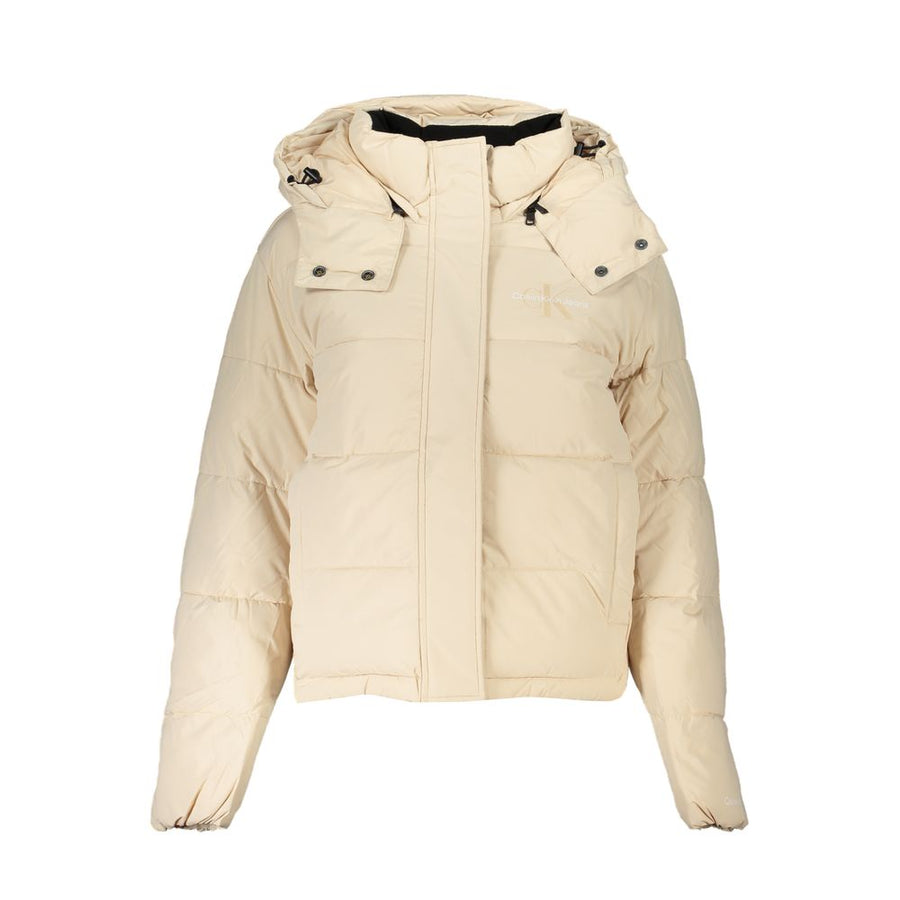 Beige Polyester Jackets & Coat