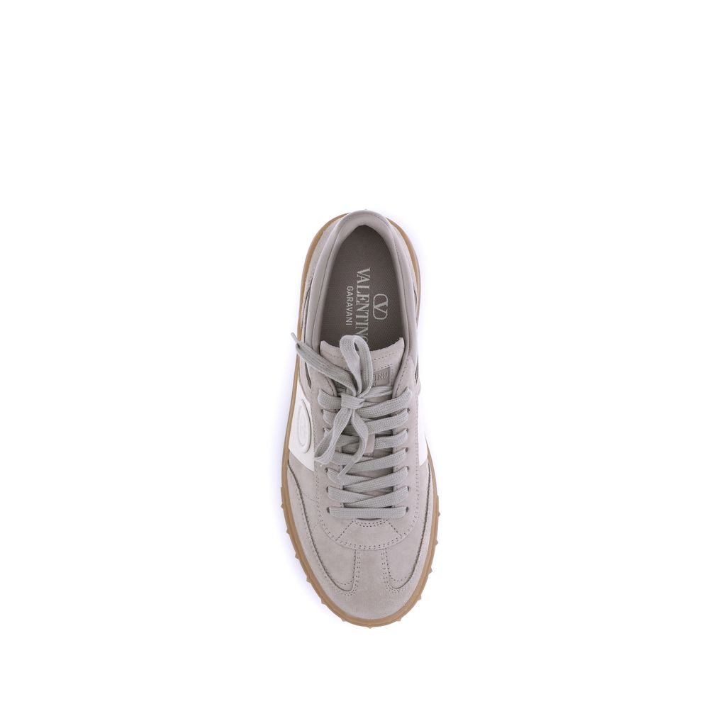 Beige Calf Leather Bos Taurus Low Top Sneakers