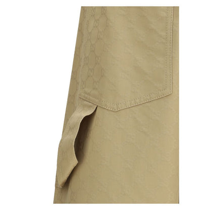 Beige Cotton Casual Pants