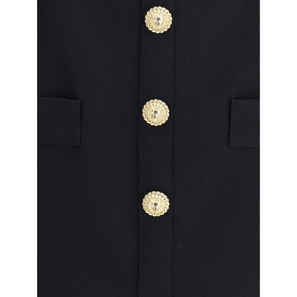 Black Fleece Wool Casual Dress