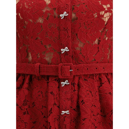 Red Cotton Casual Dress