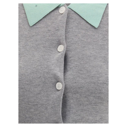 Gray Merino Wool Cardigan