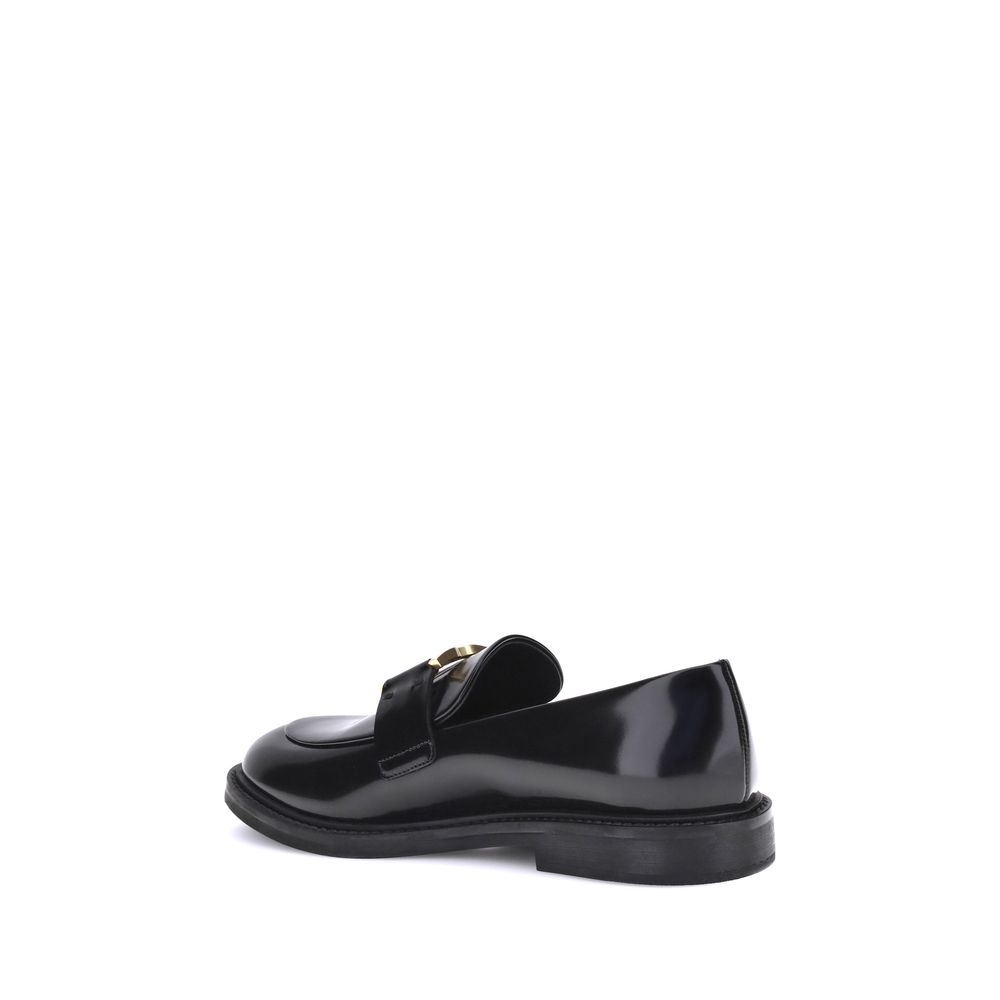 Black Calf Leather Bos Taurus Slip-On Loafers