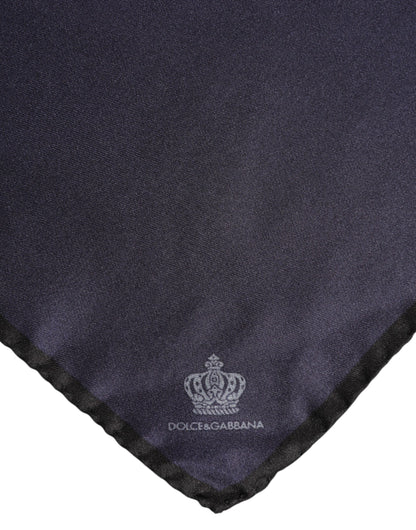 Blue DG Crown Silk Square Men Foulard Scarf