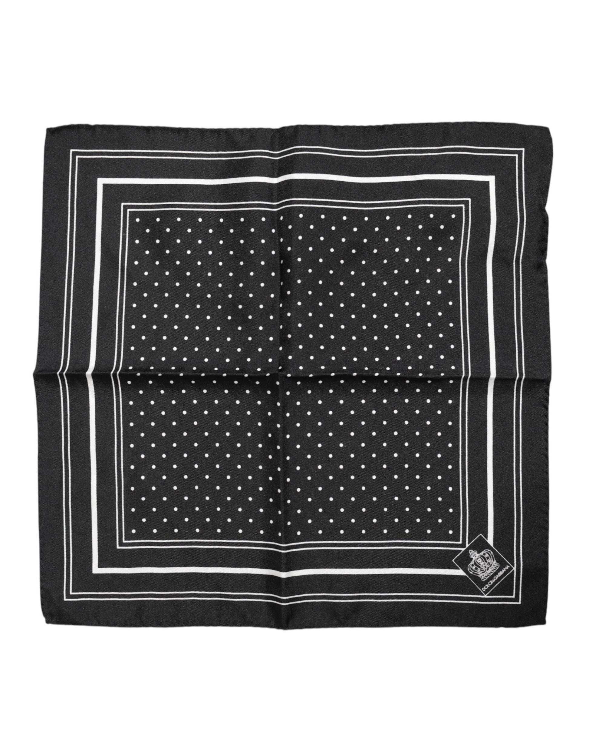 Black White Polka Dot Men Foulard Scarf
