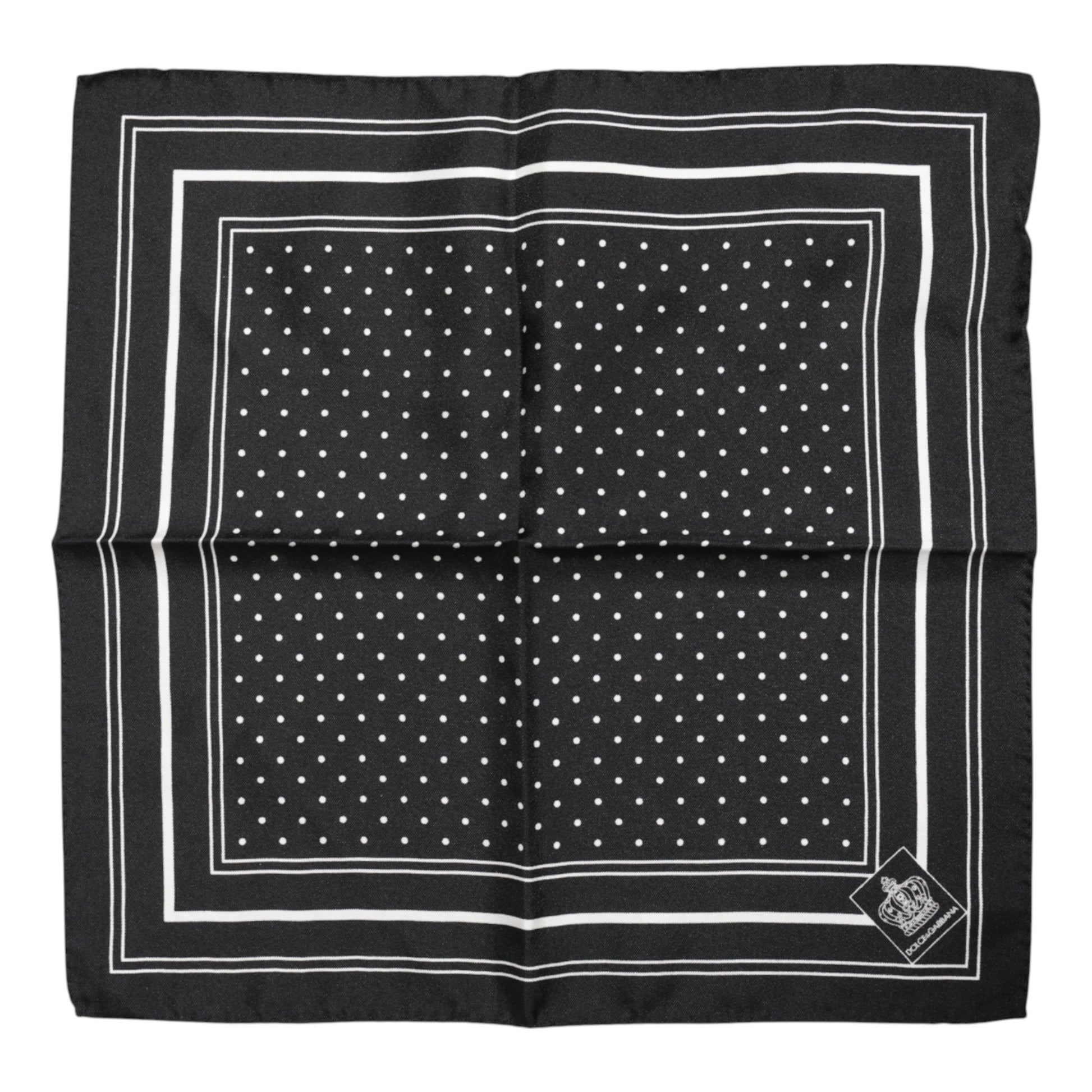 Black White Polka Dot Men Foulard Scarf
