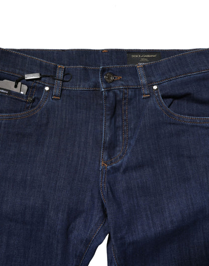 Blue Cotton Stretch Skinny Men Denim Jeans