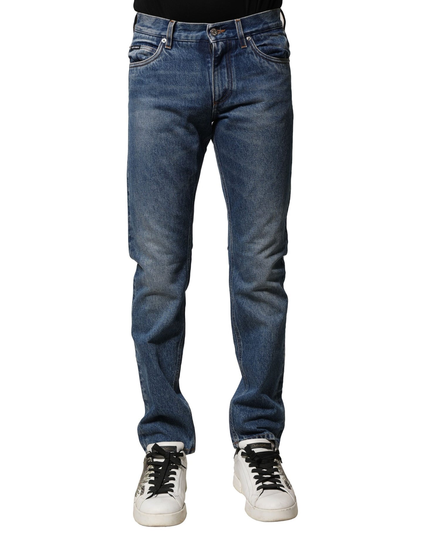Blue Cotton Stretch Slim Fit Men Denim Jeans