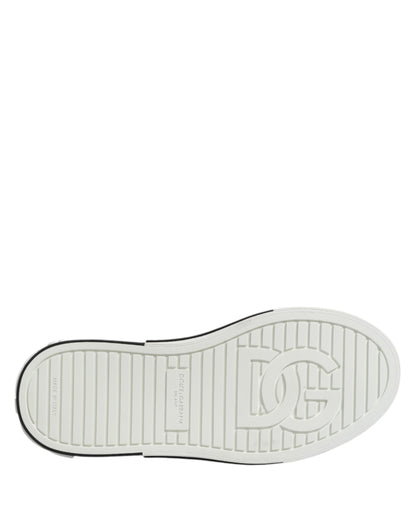 White Dotted Leather Slip On Men Sneakers Shoes