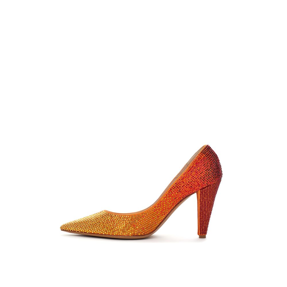Bicolor Leather And Satin  High Heel Pumps