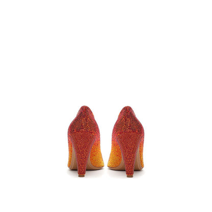 Bicolor Leather And Satin  High Heel Pumps