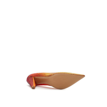 Bicolor Leather And Satin  High Heel Pumps