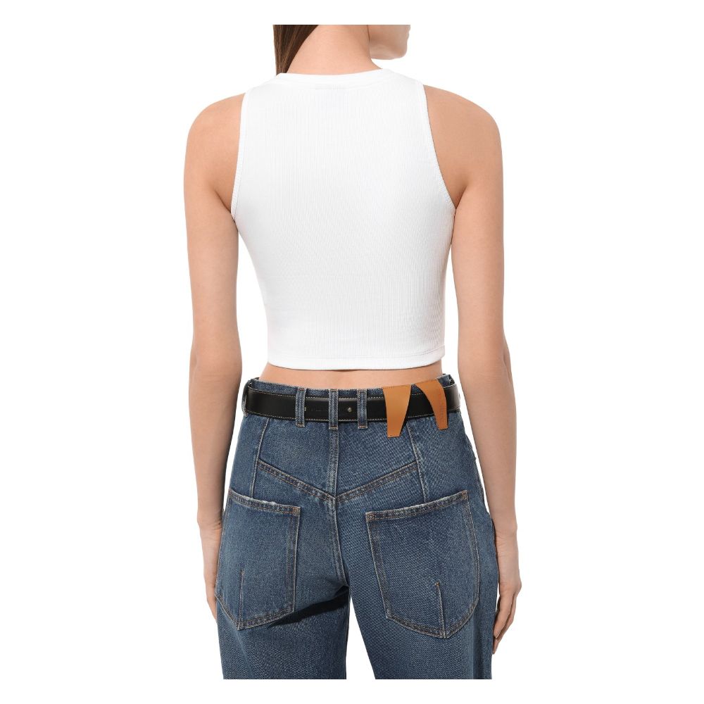 White Cotton Women Cropped T-Shirt