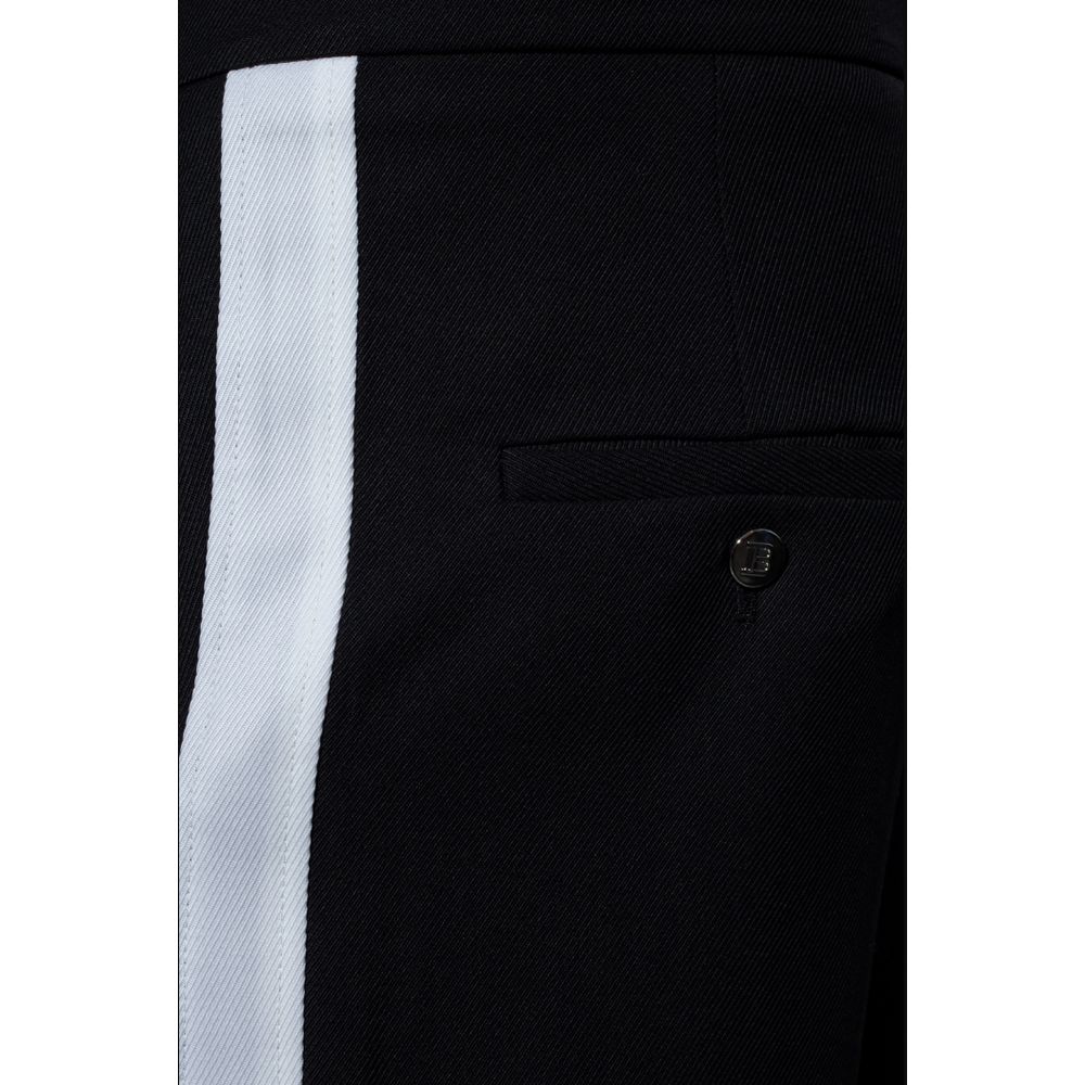 Black Cotton Men Trousers